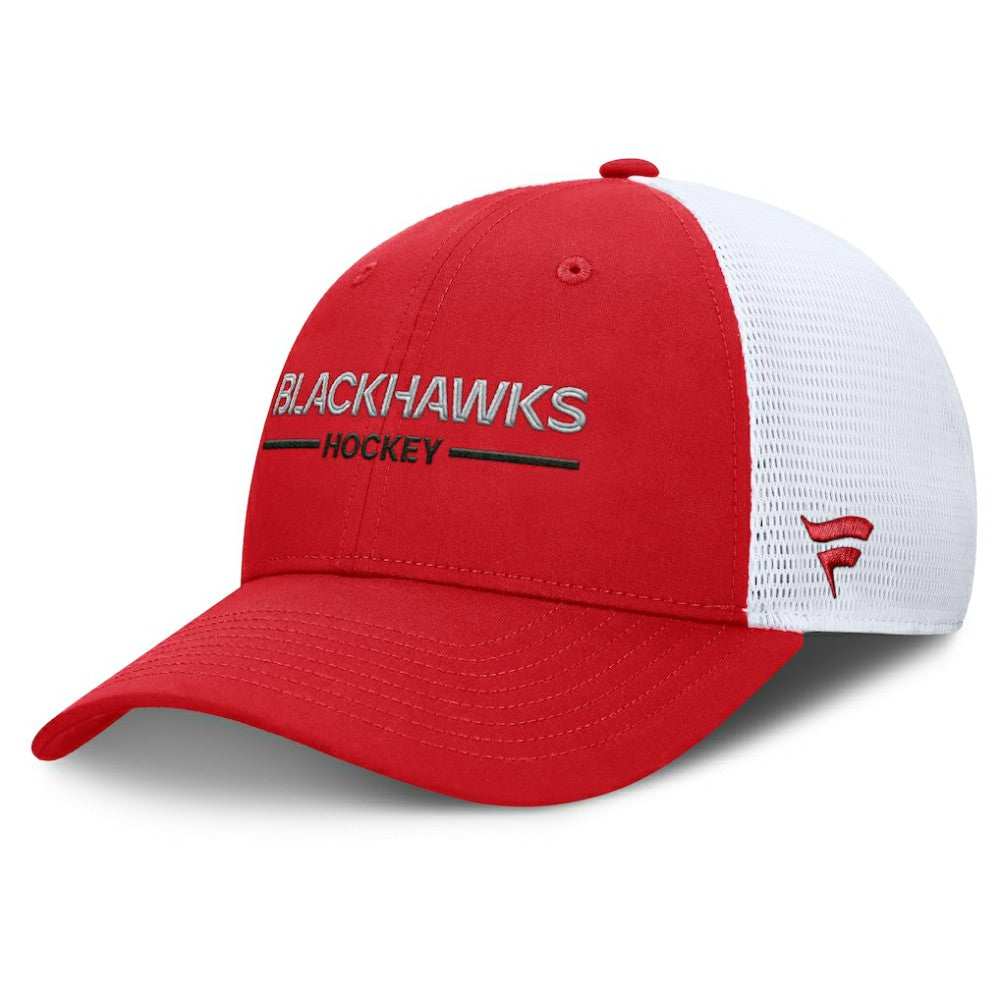 NHL Red/White Chicago Blackhawks Fanatics Centennial Adjustable Trucker Hat