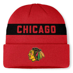 NHL Red Chicago Blackhawks Fanatics Centennial Cuffed Knit Hat