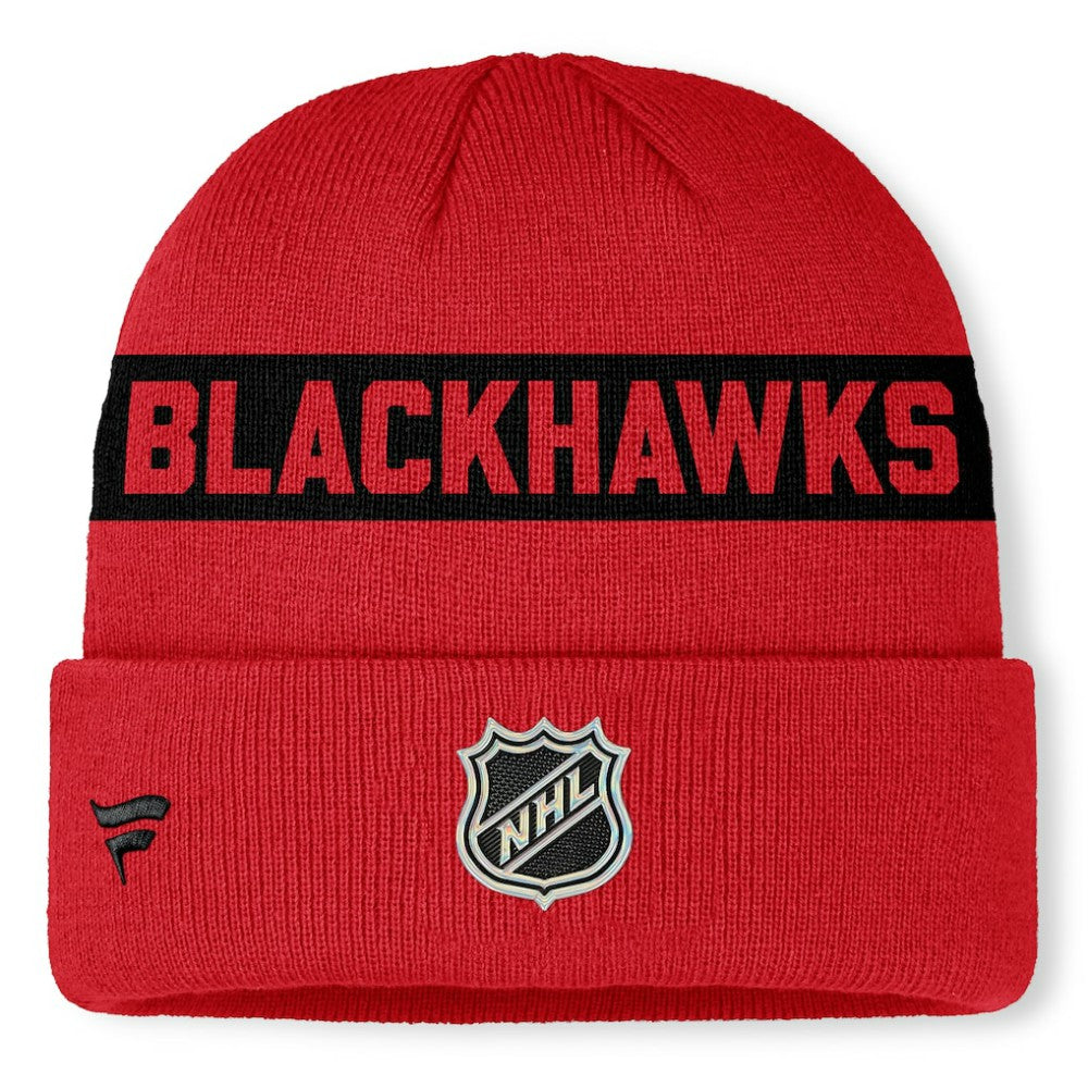 NHL Red Chicago Blackhawks Fanatics Centennial Cuffed Knit Hat