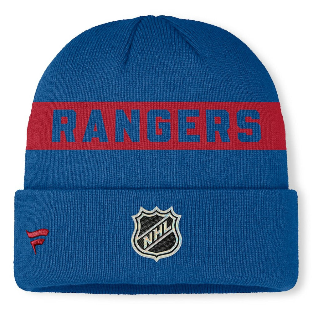 NHL Blue New York Rangers Fanatics Centennial Authentic Pro Cuffed Knit Hat