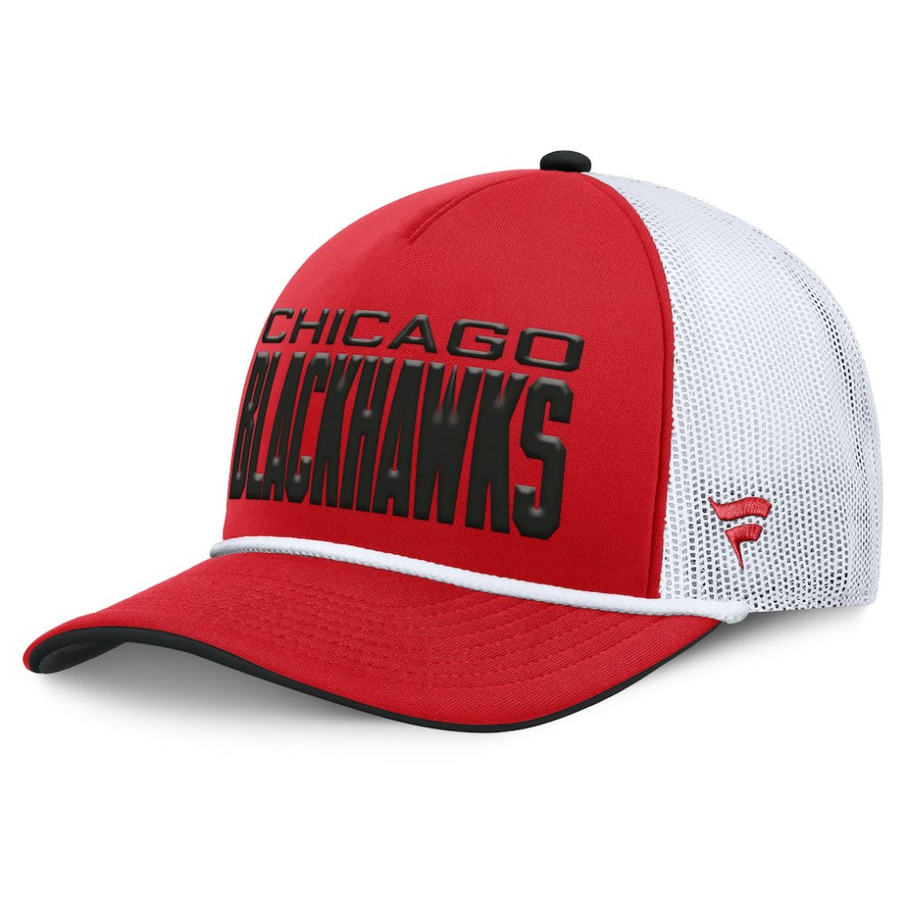 NHL Red/White Chicago Blackhawks Fanatics Centennial Foam Front Adjustable Trucker Hat