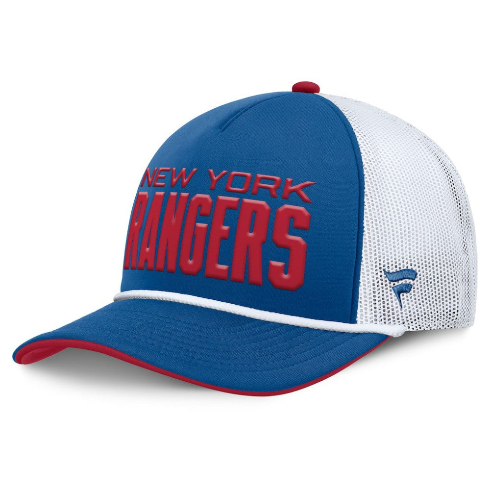 NHL Blue/White New York Rangers Fanatics Centennial Authentic Pro Foam Front Adjustable Trucker Hat