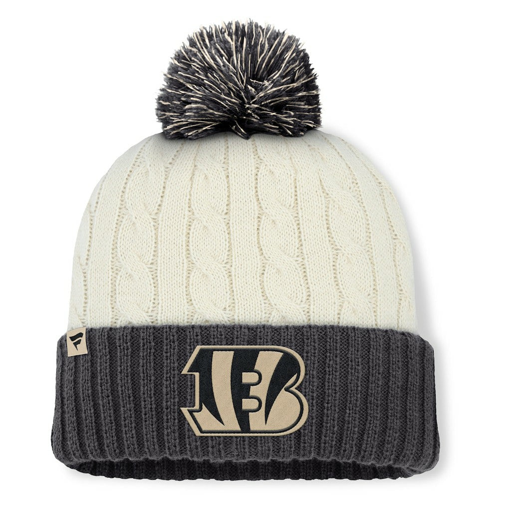 Women's Coaxial Cuffed Knit Hat with Pom - Cincinnati Bengals