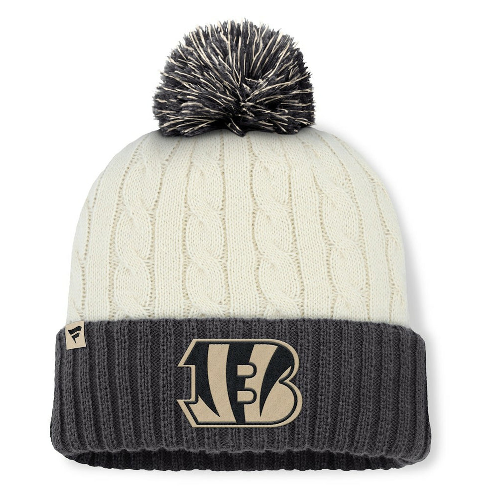 Women's Coaxial Cuffed Knit Hat with Pom - Cincinnati Bengals