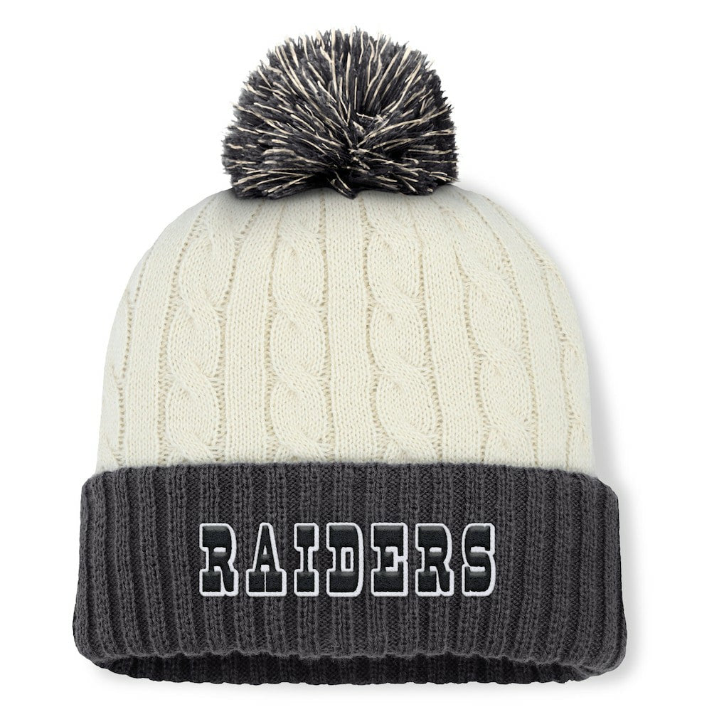 Women's Coaxial Cuffed Knit Hat with Pom - Las Vegas Raiders