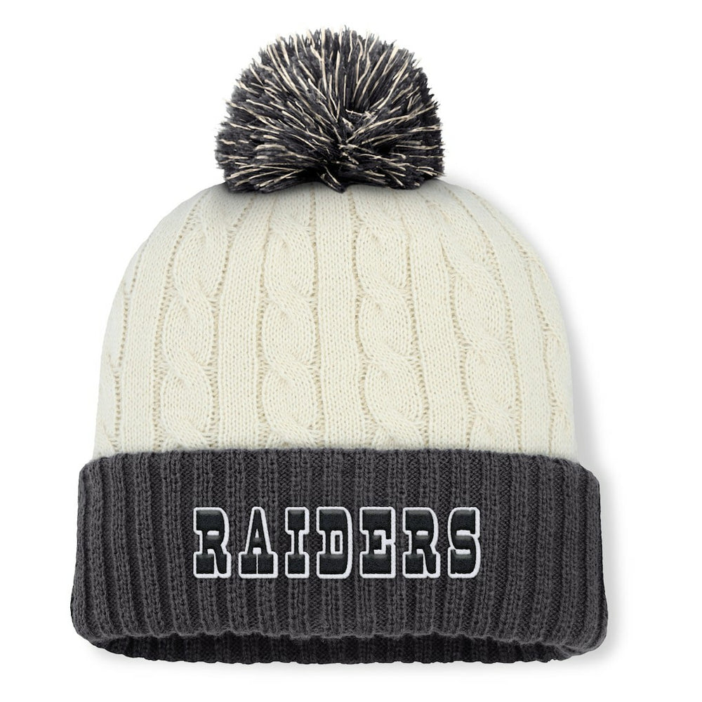 Women's Coaxial Cuffed Knit Hat with Pom - Las Vegas Raiders