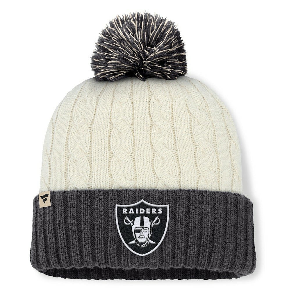 Women's Coaxial Cuffed Knit Hat with Pom - Las Vegas Raiders