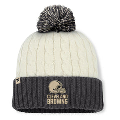 Women's Coaxial Cuffed Knit Hat with Pom - Cleveland Browns
