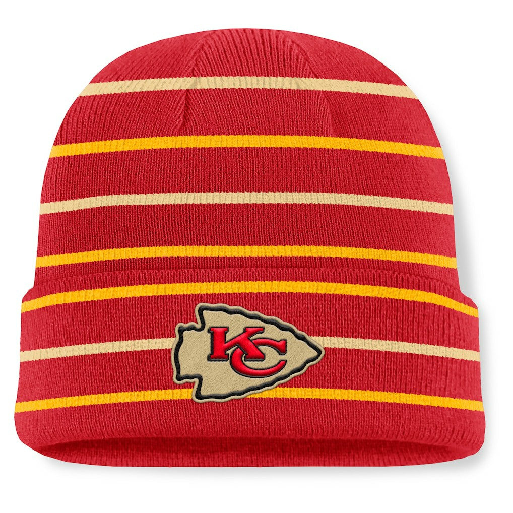 Throwback Yard Lines Cuffed Knit Hat - Kansas City Chiefs
