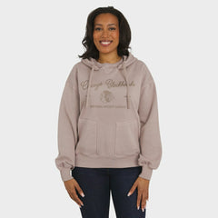 NHL Tan Chicago Blackhawks WEAR by Erin Andrews Women's Washed Pullover Crewdie