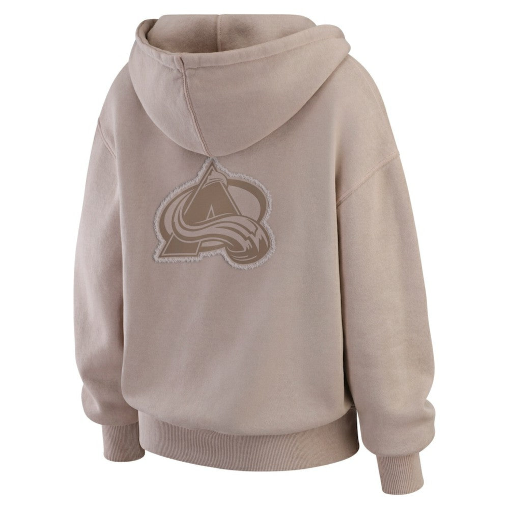 NHL Tan Colorado Avalanche WEAR by Erin Andrews Women's Washed Pullover Crewdie