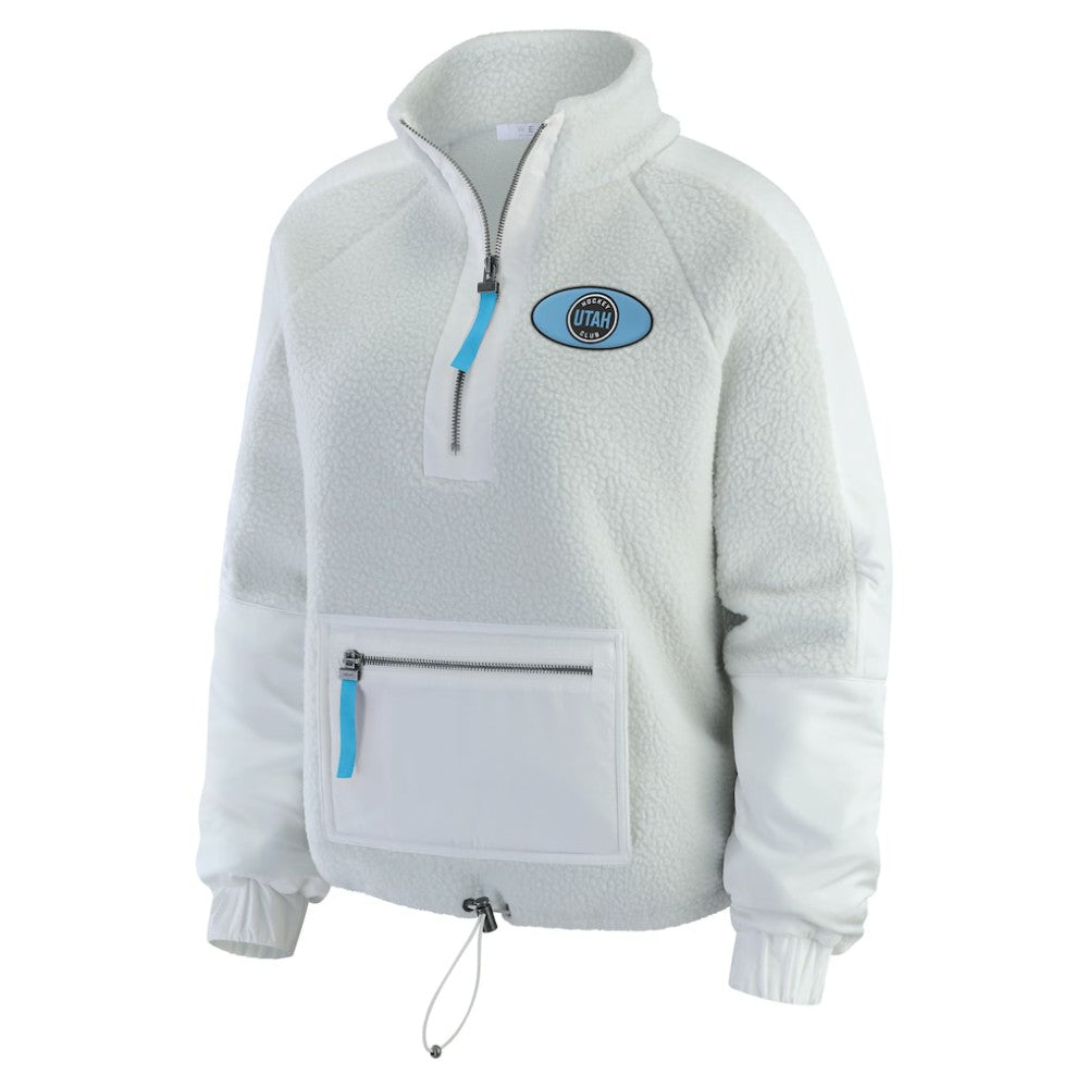 NHL Gray Utah Mammoth WEAR by Erin Andrews Women's Polar Fleece Quarter-Zip Jacket