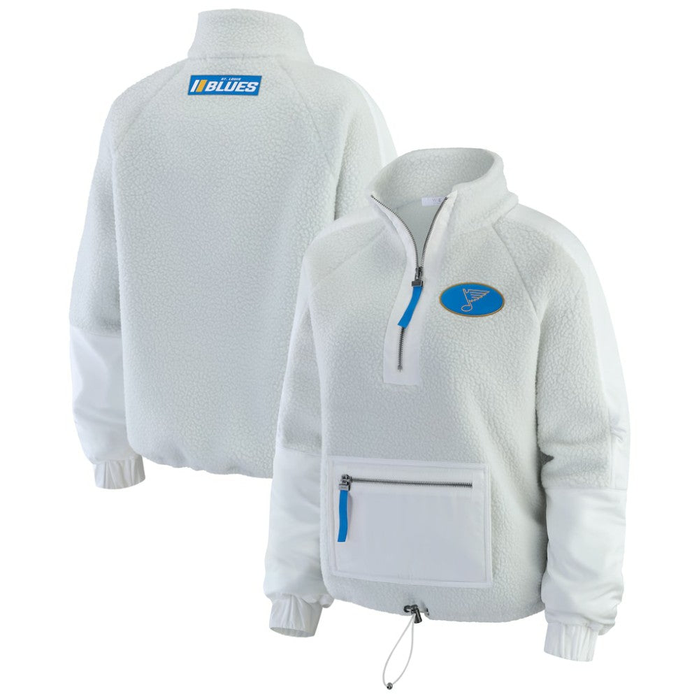 NHL Gray St. Louis Blues WEAR by Erin Andrews Women's Polar Fleece Quarter-Zip Jacket