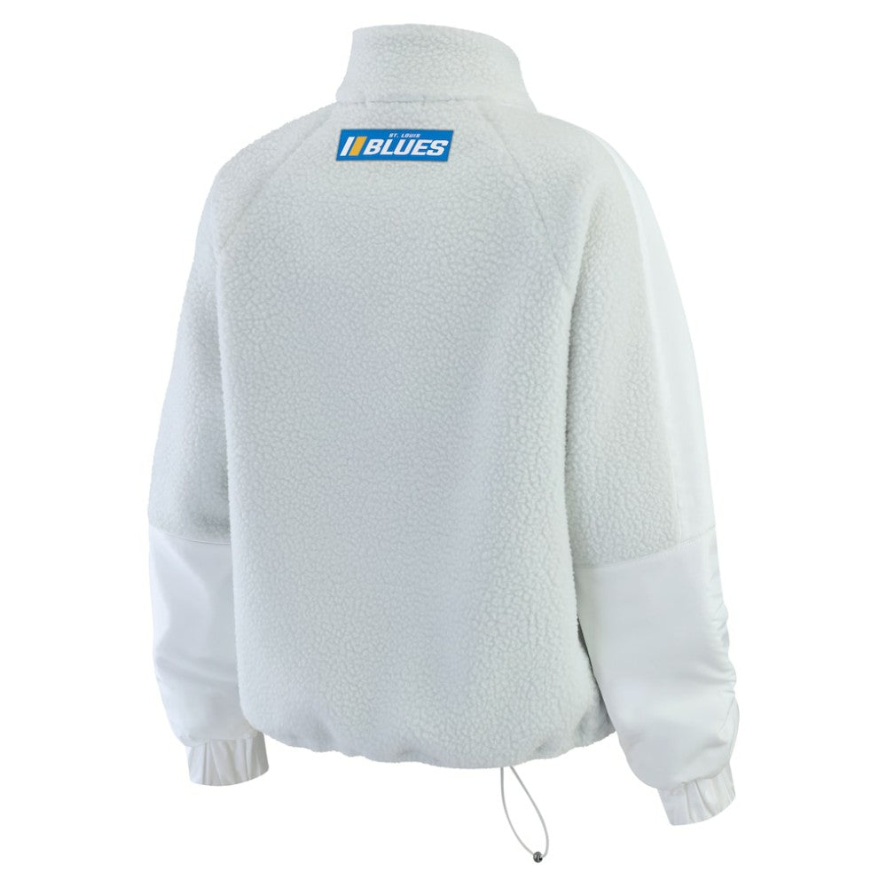NHL Gray St. Louis Blues WEAR by Erin Andrews Women's Polar Fleece Quarter-Zip Jacket