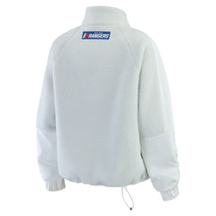 NHL Gray New York Rangers WEAR by Erin Andrews Women's Polar Fleece Quarter-Zip Jacket