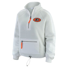 NHL Gray Philadelphia Flyers WEAR by Erin Andrews Women's Polar Fleece Quarter-Zip Jacket