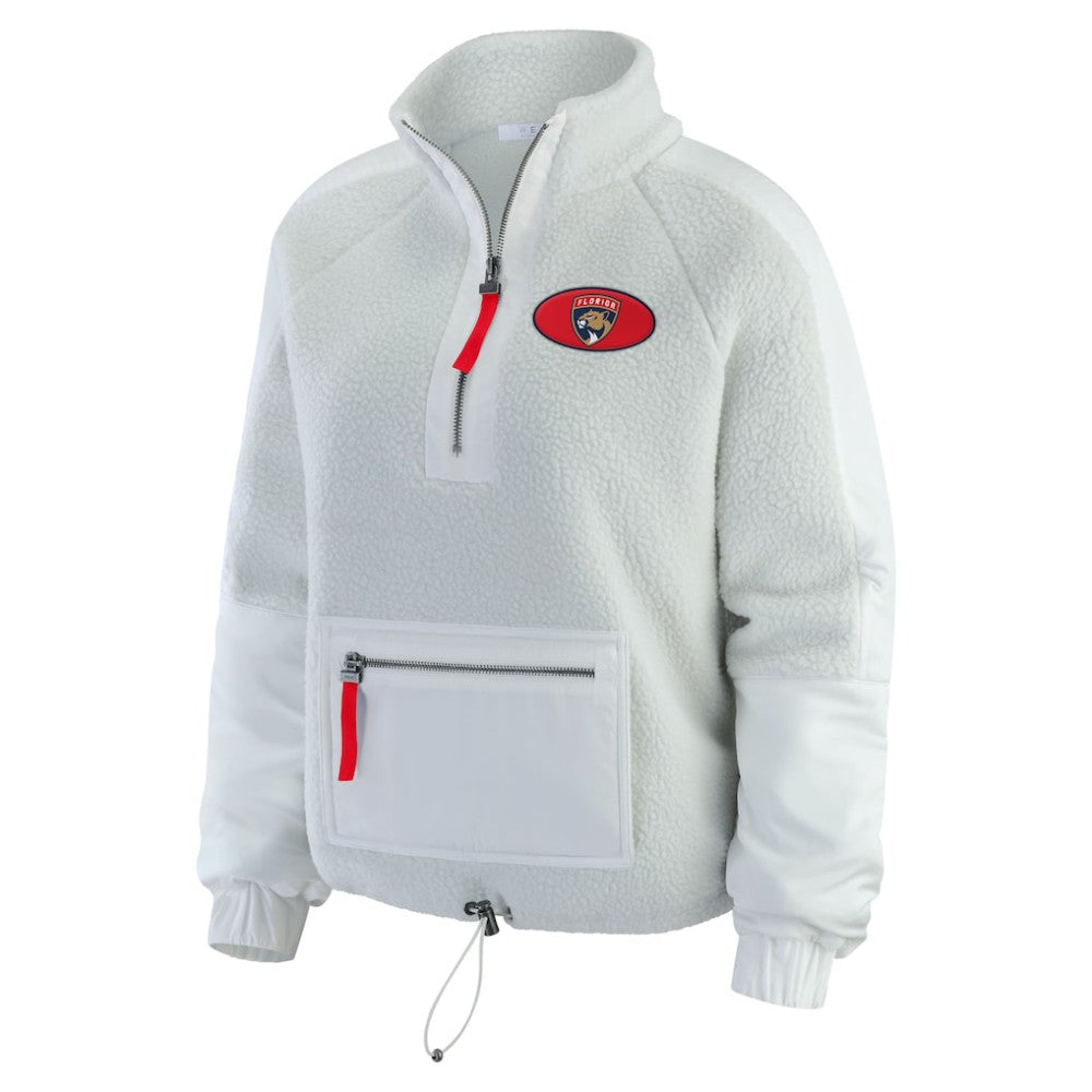 NHL Gray Florida Panthers WEAR by Erin Andrews Women's Polar Fleece Quarter-Zip Jacket