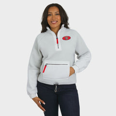 NHL Gray Florida Panthers WEAR by Erin Andrews Women's Polar Fleece Quarter-Zip Jacket