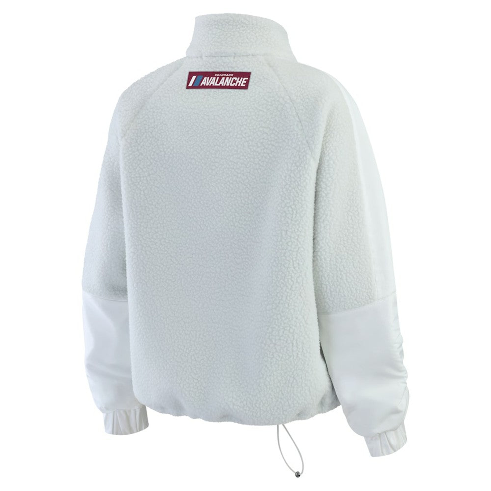 NHL Gray Colorado Avalanche WEAR by Erin Andrews Women's Polar Fleece Quarter-Zip Jacket