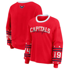 NHL Red Washington Capitals WEAR by Erin Andrews Women's Long-Sleeve Sport T-Shirt