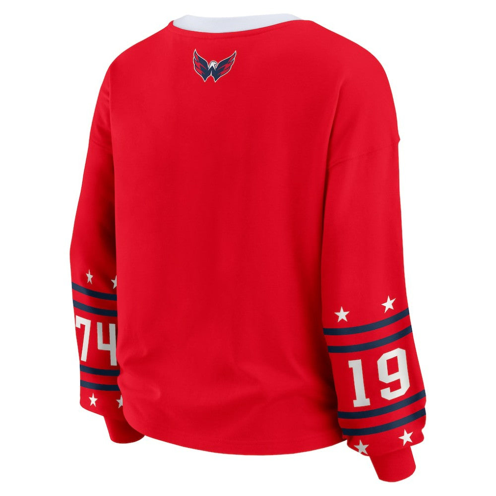NHL Red Washington Capitals WEAR by Erin Andrews Women's Long-Sleeve Sport T-Shirt