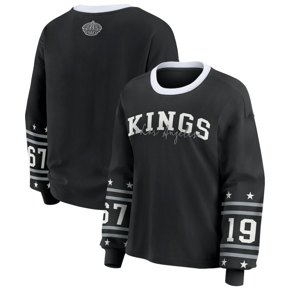 NHL Black Los Angeles Kings WEAR by Erin Andrews Women's Long-Sleeve Sport T-Shirt