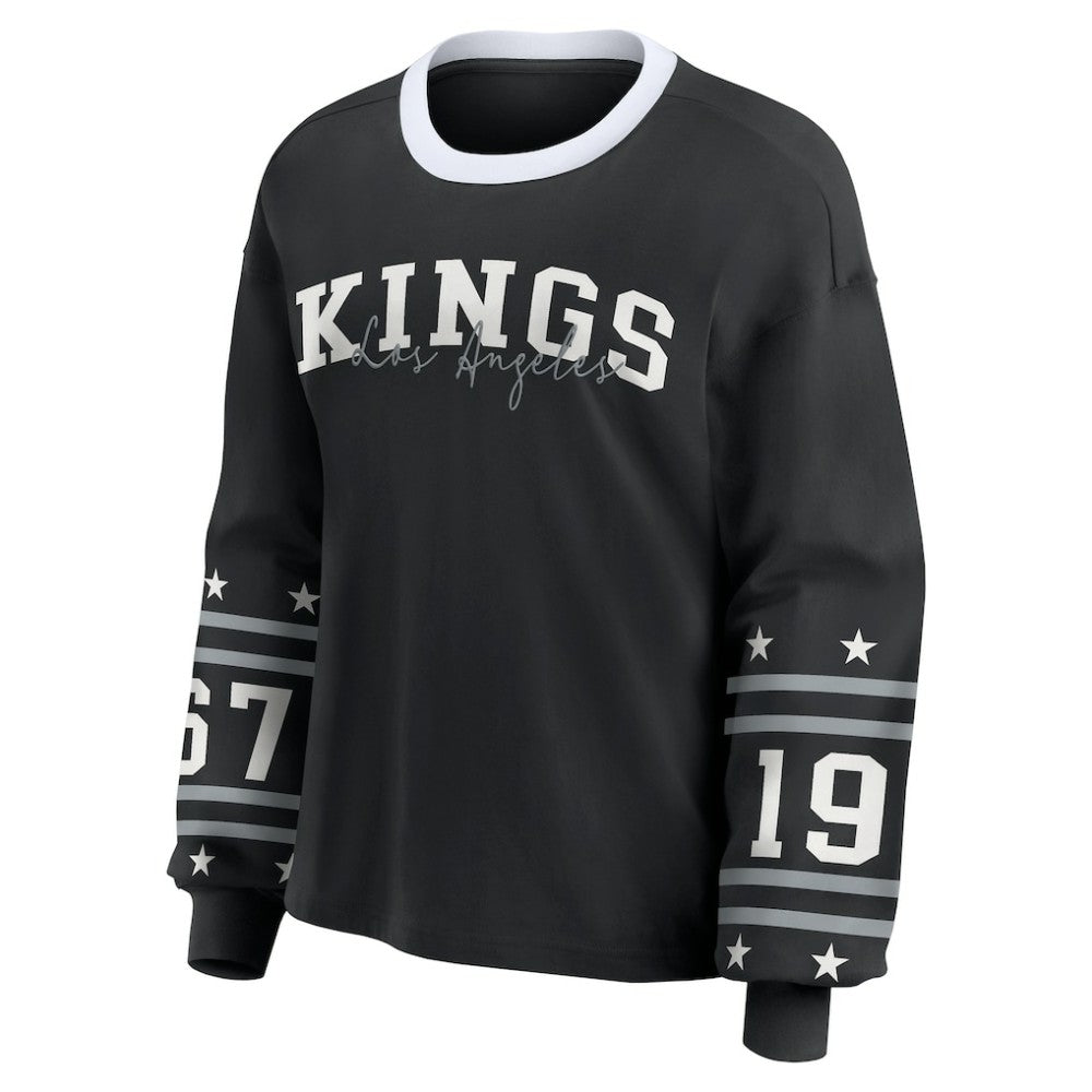NHL Black Los Angeles Kings WEAR by Erin Andrews Women's Long-Sleeve Sport T-Shirt