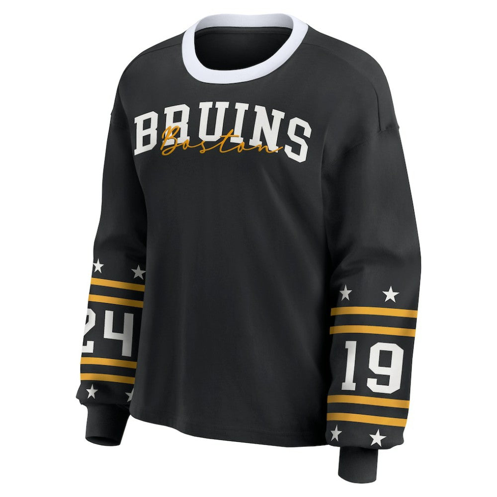 NHL Black Boston Bruins WEAR by Erin Andrews Women's Long-Sleeve Sport T-Shirt