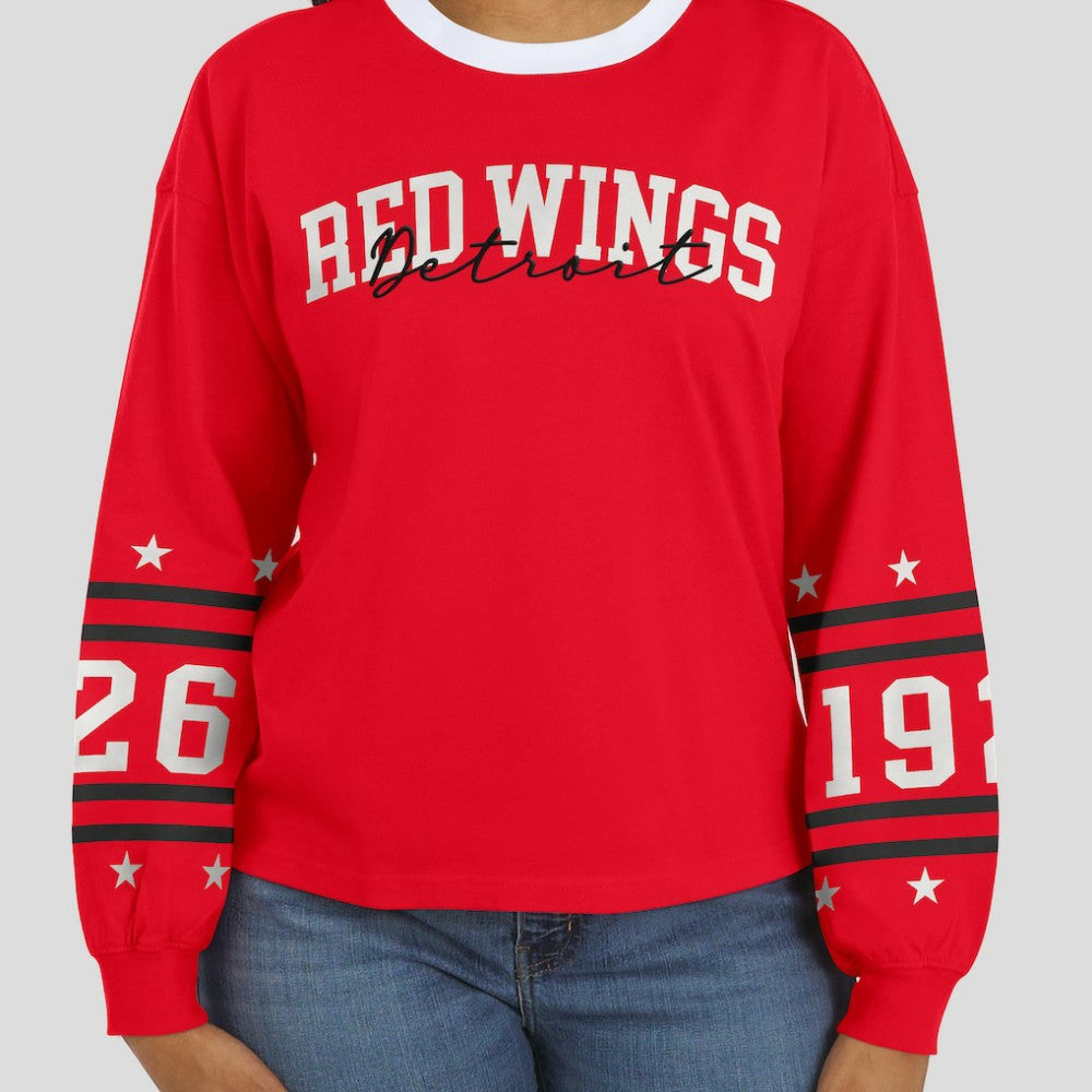 NHL Red Detroit Red Wings WEAR by Erin Andrews Women's Long-Sleeve Sport T-Shirt