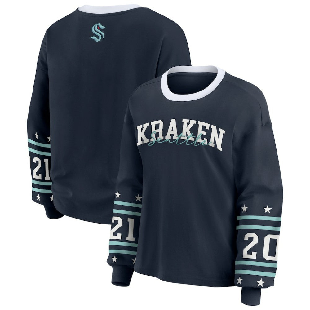 NHL Deep Sea Blue Seattle Kraken WEAR by Erin Andrews Women's Long-Sleeve Sport T-Shirt