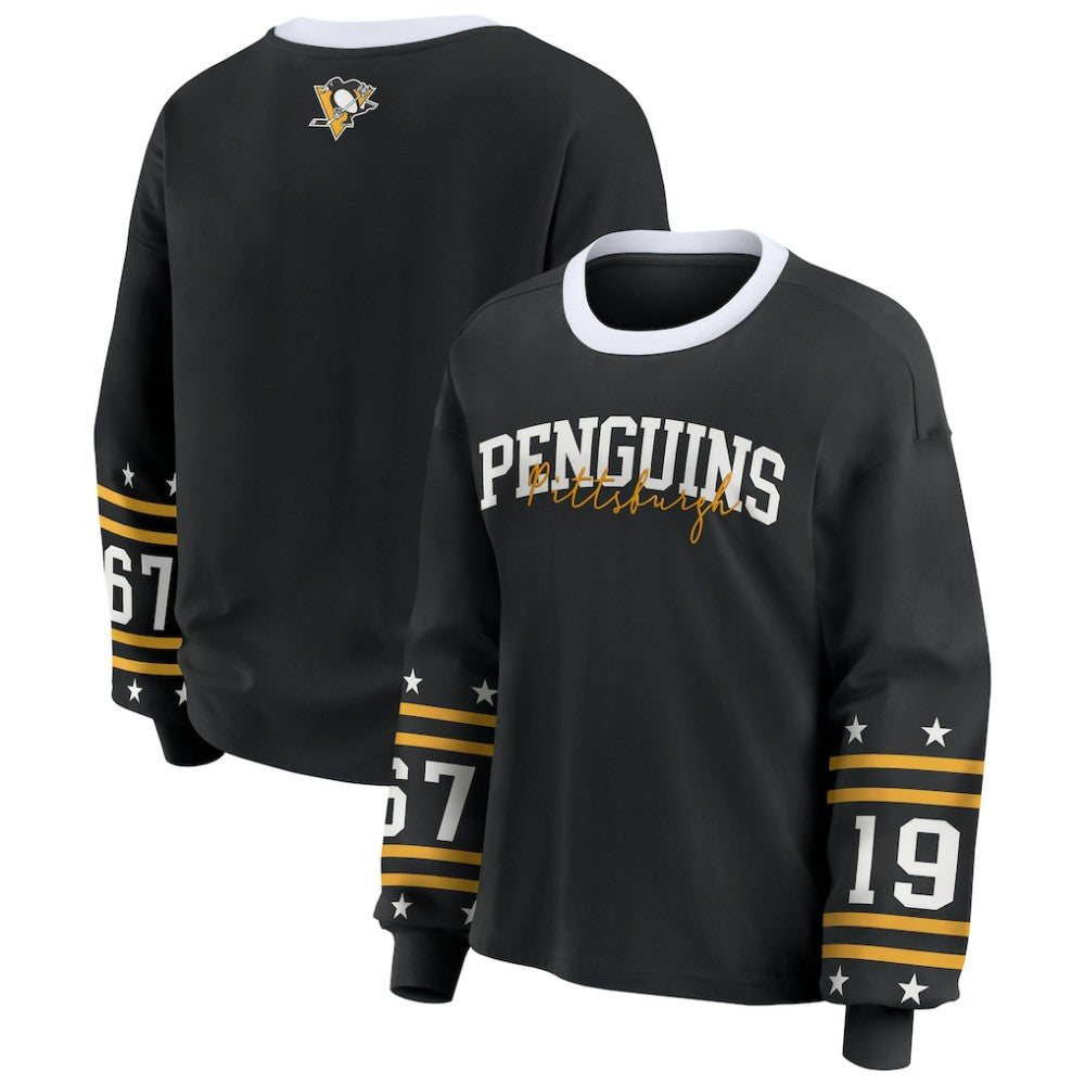 NHL Black Pittsburgh Penguins WEAR by Erin Andrews Women's Long-Sleeve Sport T-Shirt