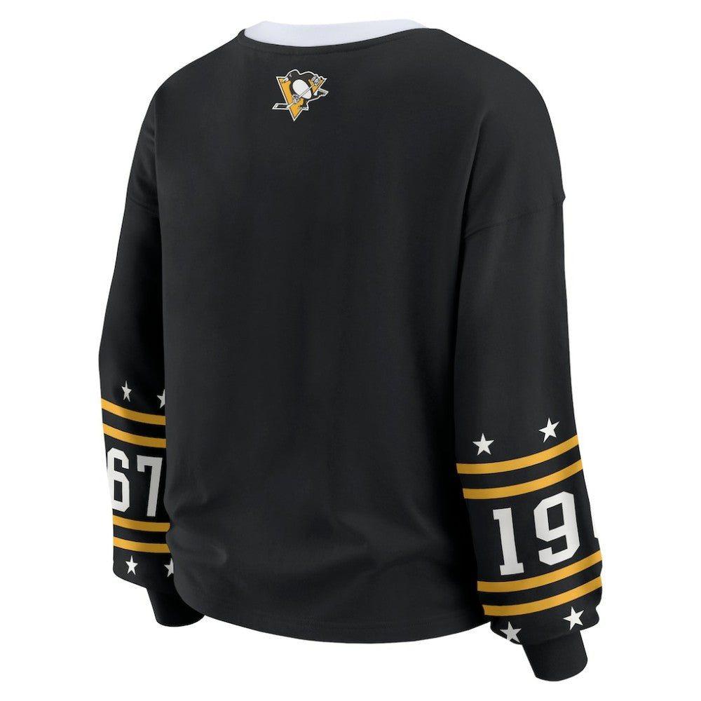 NHL Black Pittsburgh Penguins WEAR by Erin Andrews Women's Long-Sleeve Sport T-Shirt