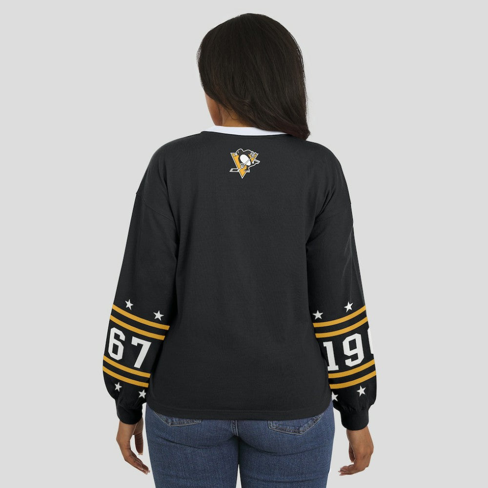 NHL Black Pittsburgh Penguins WEAR by Erin Andrews Women's Long-Sleeve Sport T-Shirt