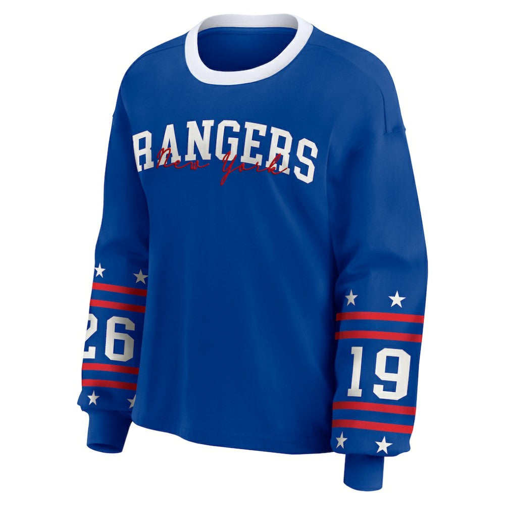 NHL Blue New York Rangers WEAR by Erin Andrews Women's Long-Sleeve Sport T-Shirt