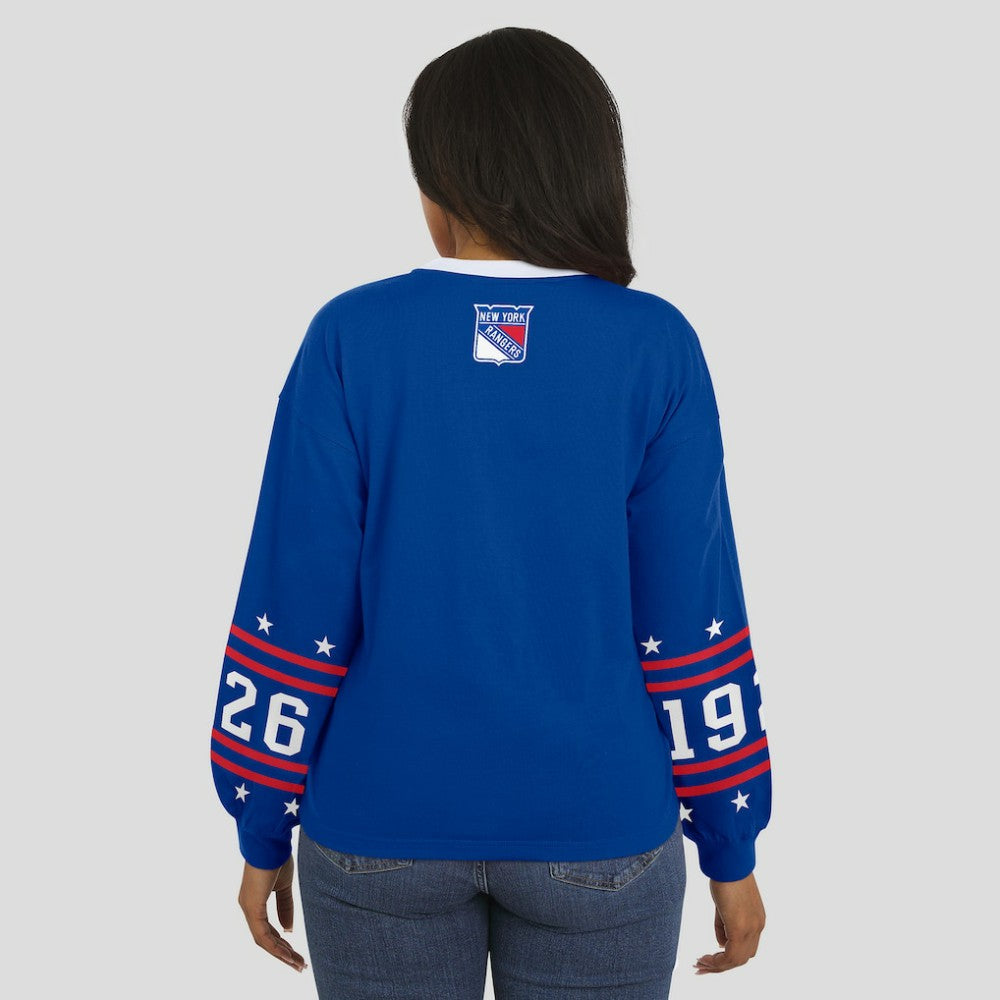 NHL Blue New York Rangers WEAR by Erin Andrews Women's Long-Sleeve Sport T-Shirt
