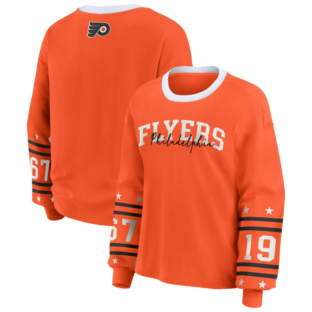 NHL Orange Philadelphia Flyers WEAR by Erin Andrews Women's Long-Sleeve Sport T-Shirt
