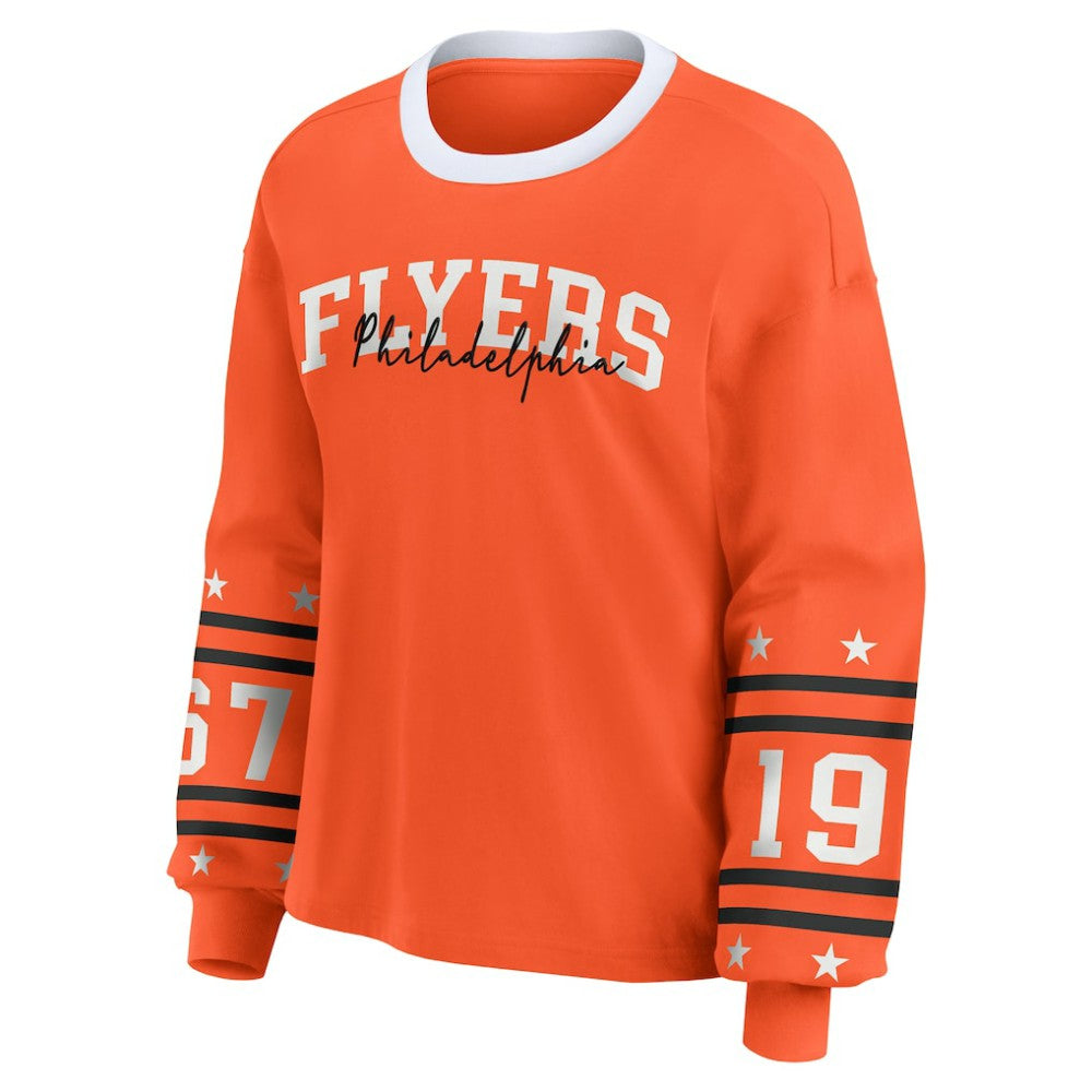 NHL Orange Philadelphia Flyers WEAR by Erin Andrews Women's Long-Sleeve Sport T-Shirt