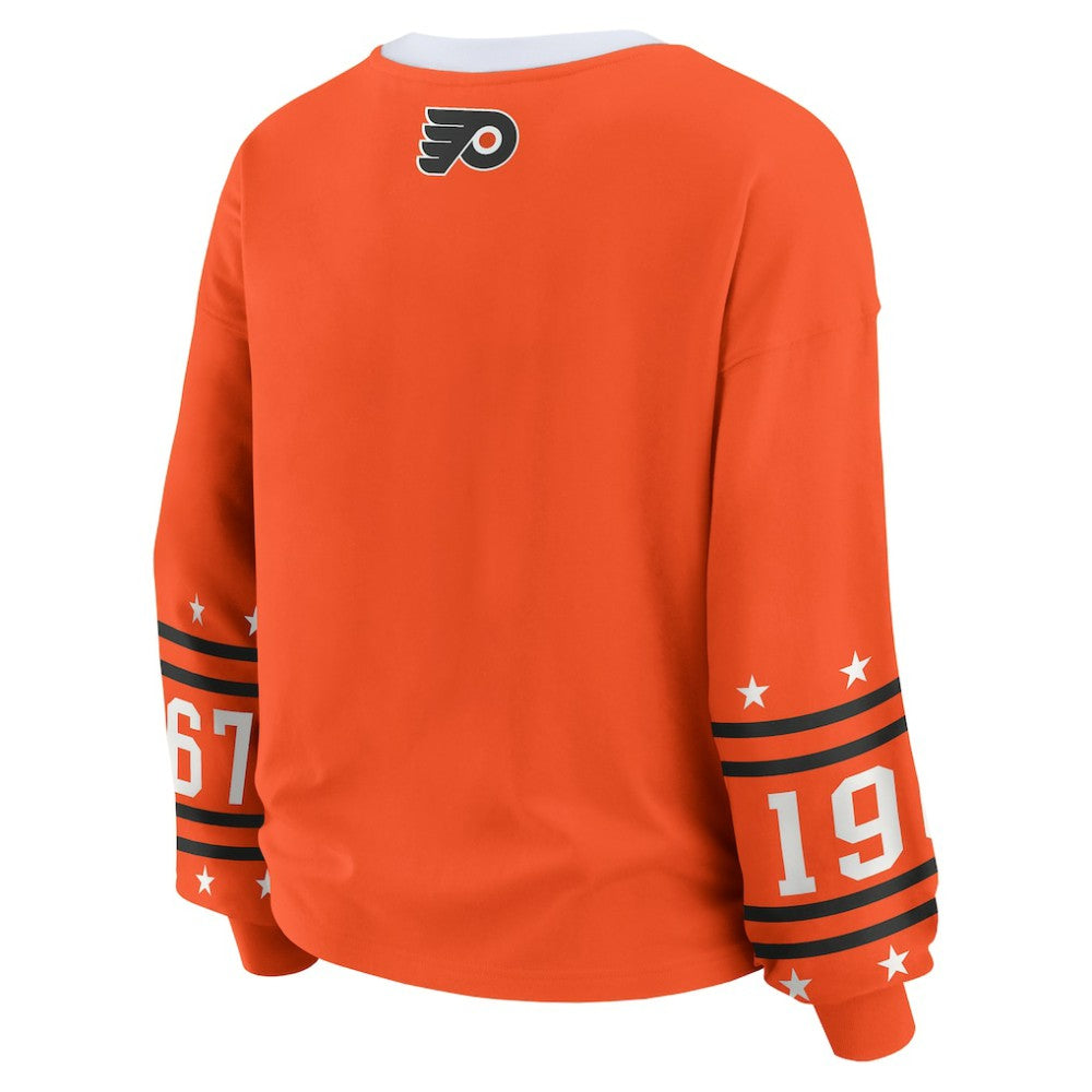 NHL Orange Philadelphia Flyers WEAR by Erin Andrews Women's Long-Sleeve Sport T-Shirt