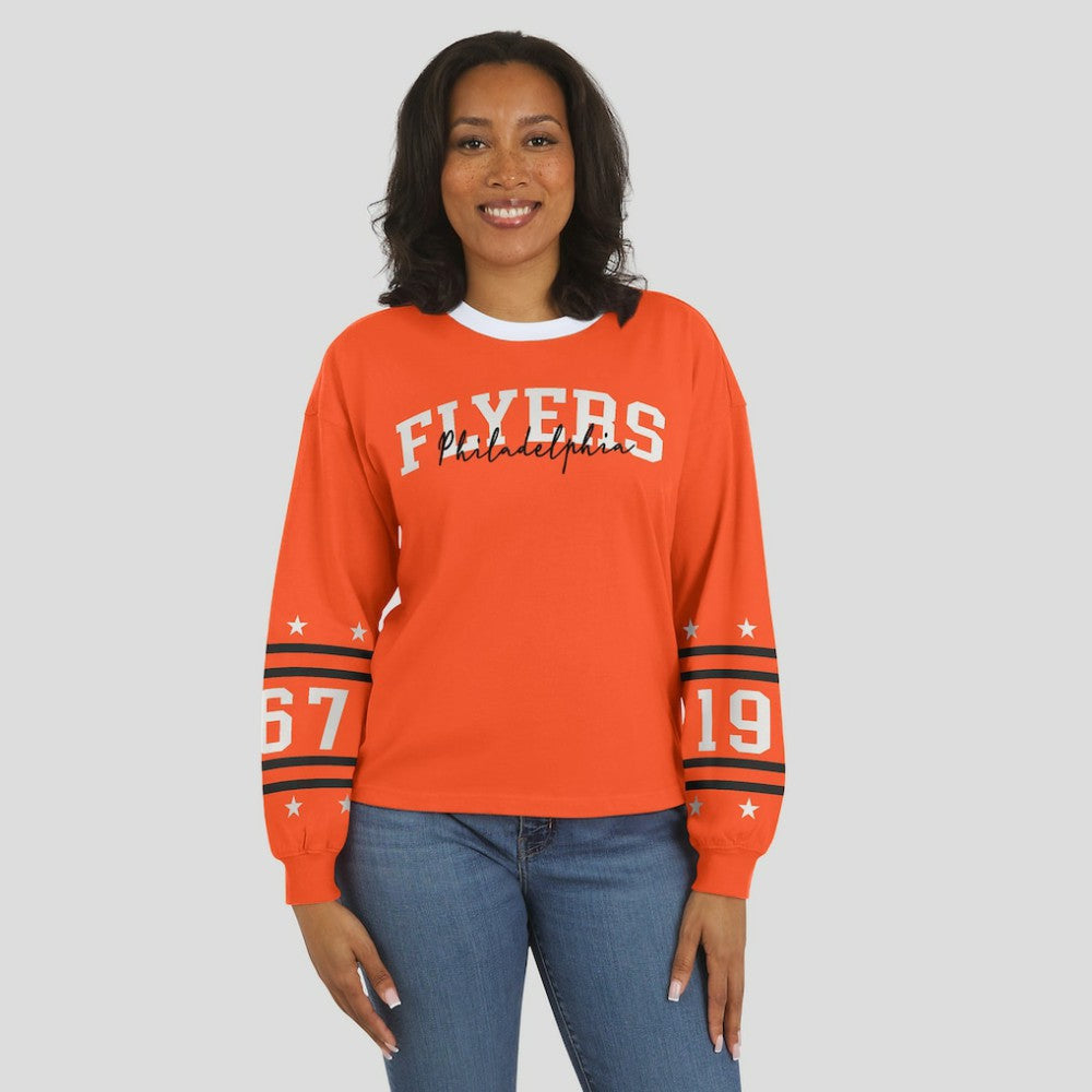 NHL Orange Philadelphia Flyers WEAR by Erin Andrews Women's Long-Sleeve Sport T-Shirt