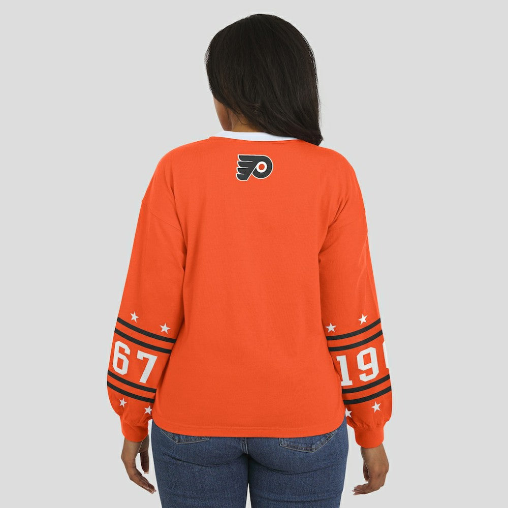 NHL Orange Philadelphia Flyers WEAR by Erin Andrews Women's Long-Sleeve Sport T-Shirt