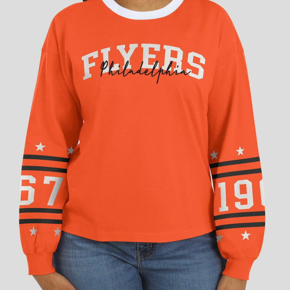 NHL Orange Philadelphia Flyers WEAR by Erin Andrews Women's Long-Sleeve Sport T-Shirt