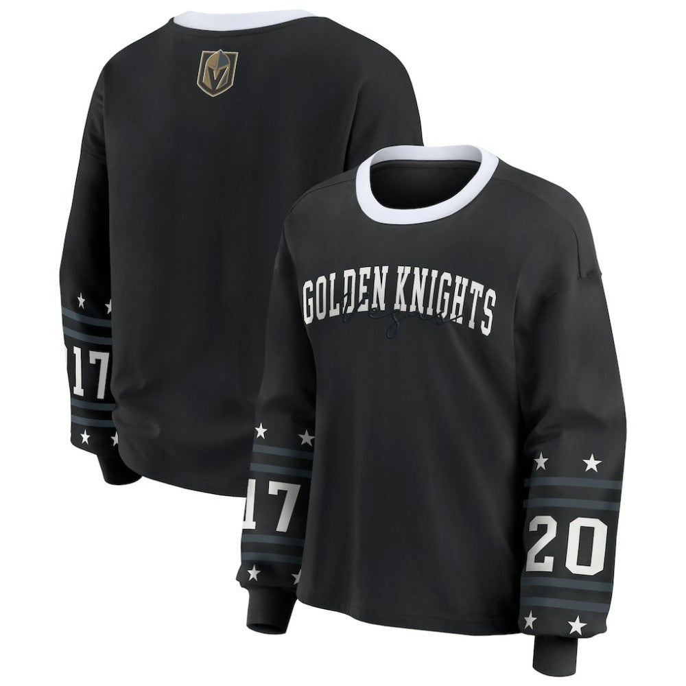 NHL Black Vegas Golden Knights WEAR by Erin Andrews Women's Long-Sleeve Sport T-Shirt