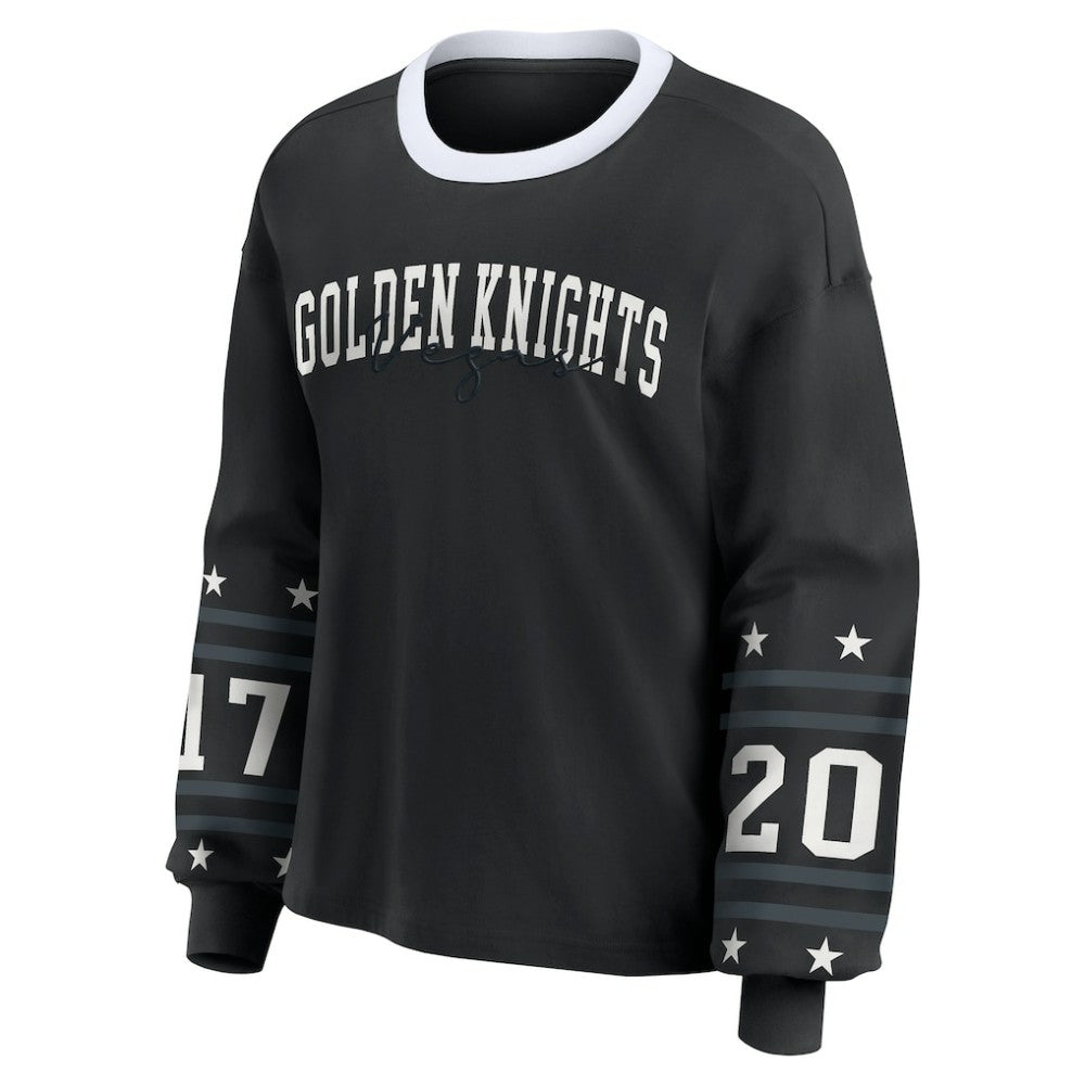 NHL Black Vegas Golden Knights WEAR by Erin Andrews Women's Long-Sleeve Sport T-Shirt