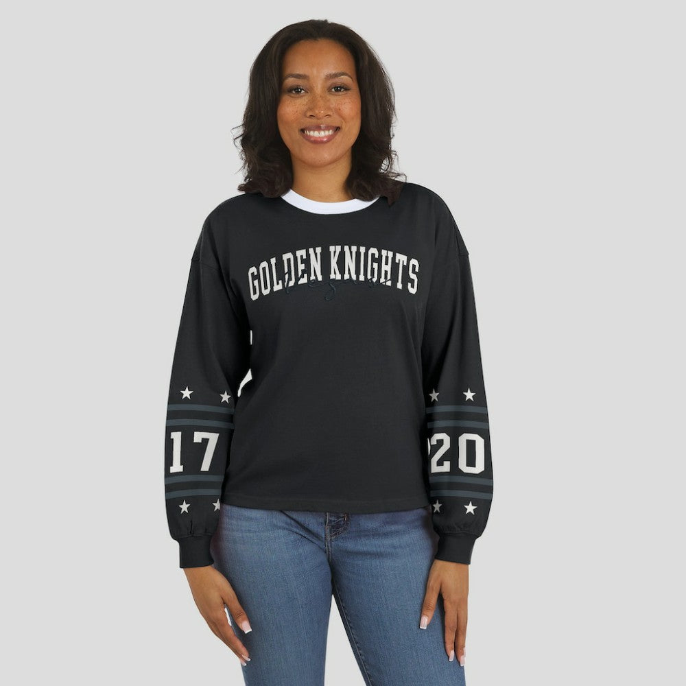 NHL Black Vegas Golden Knights WEAR by Erin Andrews Women's Long-Sleeve Sport T-Shirt