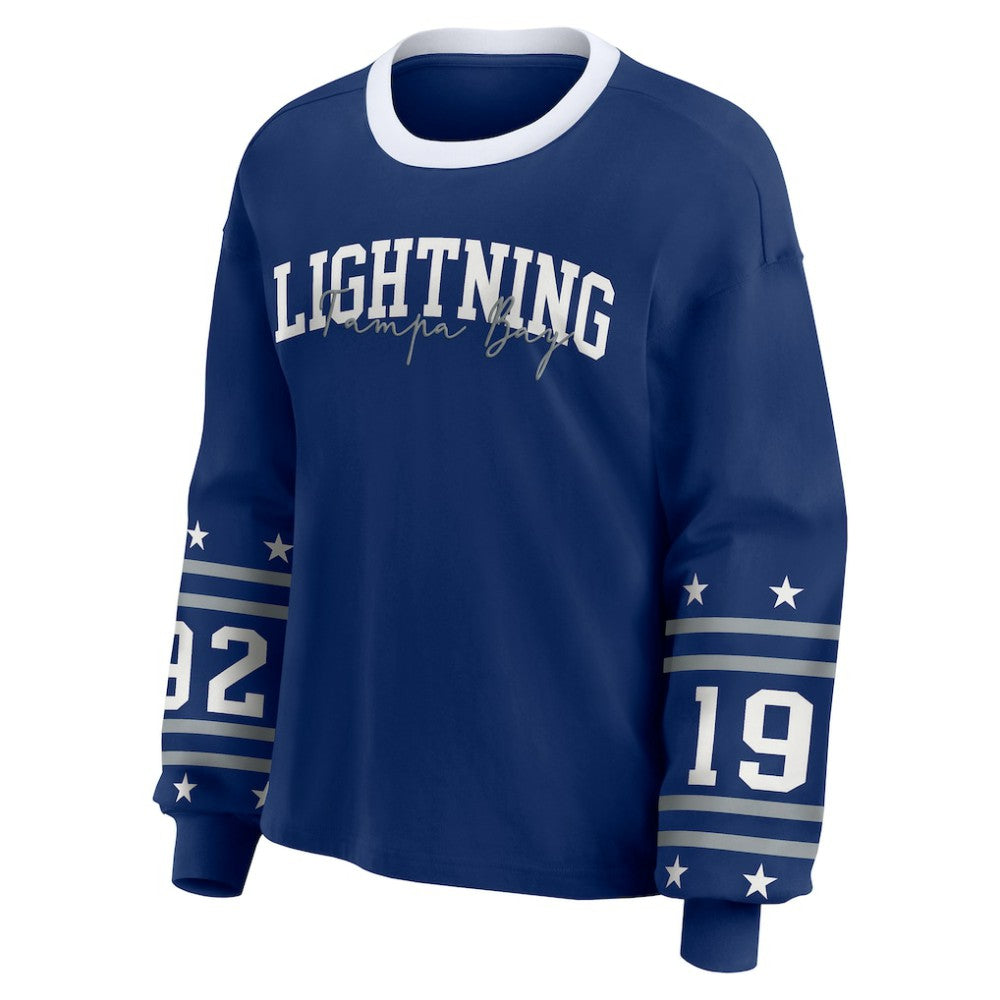 NHL Blue Tampa Bay Lightning WEAR by Erin Andrews Women's Long-Sleeve Sport T-Shirt