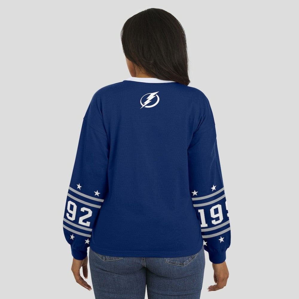 NHL Blue Tampa Bay Lightning WEAR by Erin Andrews Women's Long-Sleeve Sport T-Shirt
