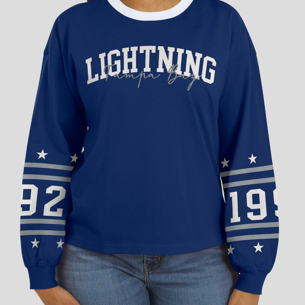 NHL Blue Tampa Bay Lightning WEAR by Erin Andrews Women's Long-Sleeve Sport T-Shirt