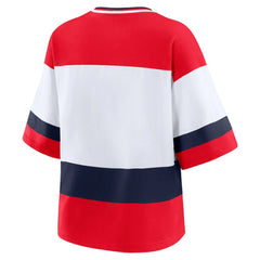 NHL Red/White Washington Capitals WEAR by Erin Andrews Women's Jersey Style Tee
