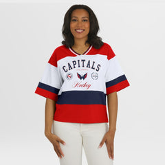NHL Red/White Washington Capitals WEAR by Erin Andrews Women's Jersey Style Tee