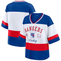 NHL Blue/White New York Rangers WEAR by Erin Andrews Women's Jersey Style Tee